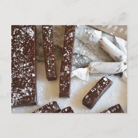 Carte Postale Photographie de nourriture Chocolat sel de mer Car (Devant)