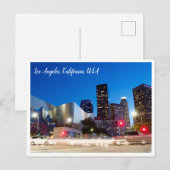 Carte Postale Photographie de nuit | Centre-ville de Los Angles (Devant / Derrière)