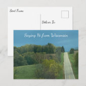 Carte Postale  Photographie de paysage du Wisconsin Dire bonjour (Devant / Derrière)