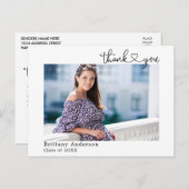 Carte Postale Photographie de remise de diplôme avec calligraphi (Devant / Derrière)