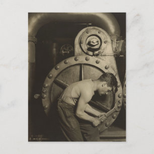 Carte Postale Photographie de reproduction d'une pompe à vapeur