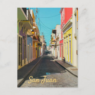 Carte Postale Photographie de rue pavée de vieux San Juan