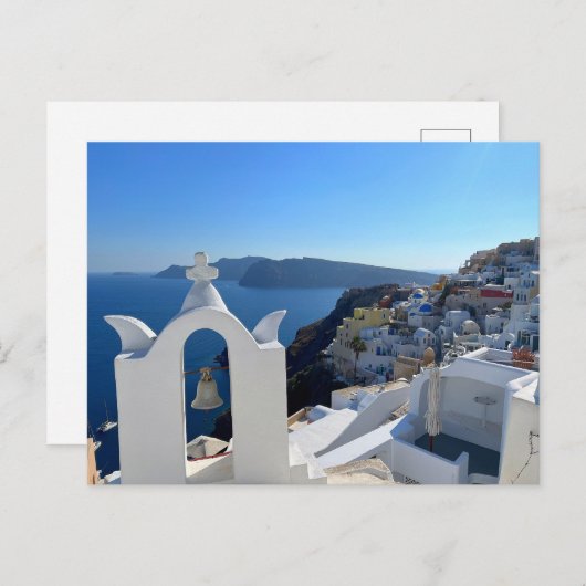 Carte Postale Photographie de Santorin Bell Tower Grèce (Devant / Derrière)