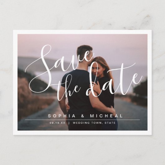 Carte Postale Photographie de script simple et moderne enregistr (Devant)