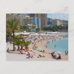 Carte Postale Photographie des gens sur la plage de Monte Carlo