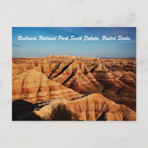 Carte Postale Photographie du paysage du parc national Badlands 