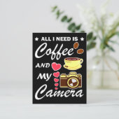 Carte Postale Photographie Et Café Drôle Citation (Debout devant)