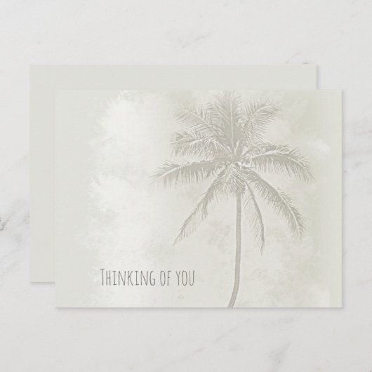 Carte Postale Photographie monochrome couleur sable d'un palmier (Devant / Derrière)