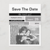 Carte Postale Photographie noir gris et blanc Enregistrer la dat (Devant)