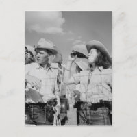 Photographie vintage de Cowgirl et de Cowboy