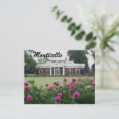 Carte postale photographique Monticello avec fleur (Debout devant)