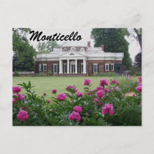 Carte postale photographique Monticello avec fleur