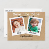 Carte Postale Photos amusantes Enregistrer la date Mariage Rusti (Devant / Derrière)