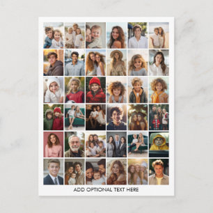 Carte Postale Photos de fête blanche minimaliste moderne - 36 ph