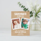 Carte Postale Photos de l'enfance rustiques Boho Save the Date (Debout devant)