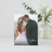 Carte Postale Photos de script écrits à la main Mariage Merci (Debout devant)