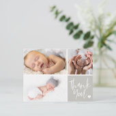 Carte Postale Photos manuscrites en Merci Faire-part de naissanc (Debout devant)