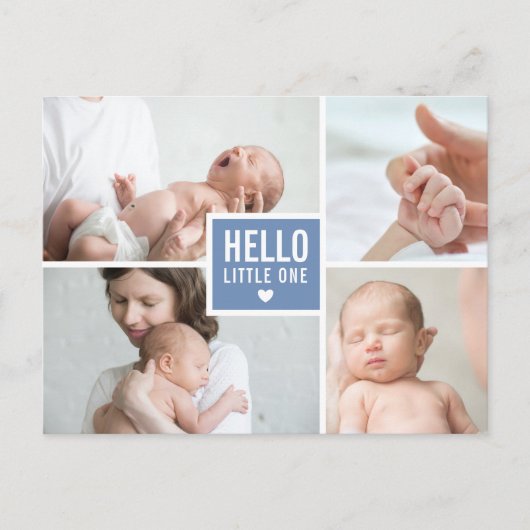 Carte Postale Photos modernes Hello et Faire-part de naissance (Devant)