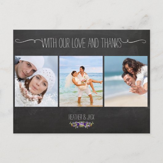 Carte Postale Photos PixDezines tableau noir/mariage merci (Devant)