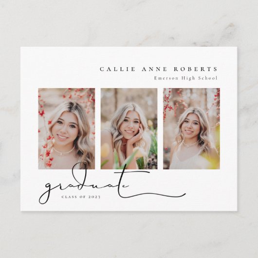 Carte Postale Photos Scriptées Faire-part d'obtention d'un diplô (Devant)