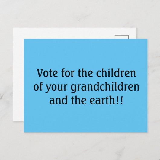 Carte Postale Phrase Du Vote Responsable Bleu : (Devant / Derrière)