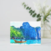 Carte Postale Phuket Thaïlande colorée aquarelle (Debout devant)