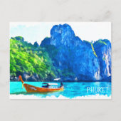 Carte Postale Phuket Thaïlande colorée aquarelle (Devant)