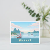 Carte Postale Phuket Thaïlande Pastel Travel (Debout devant)