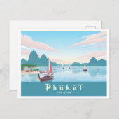Carte Postale Phuket Thaïlande Pastel Travel (Devant / Derrière)