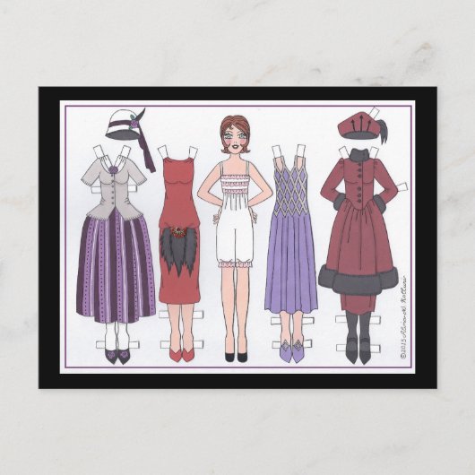 Carte Postale Phyllis, dame Art déco de la poupée en papier des (Devant)