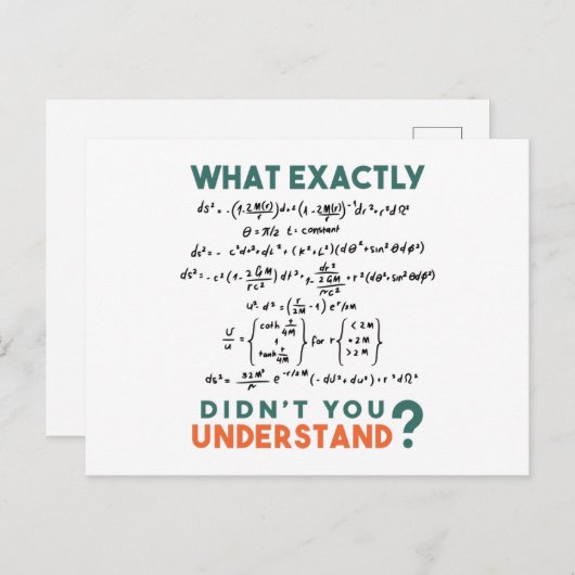 Carte Postale Physics formula Joke (Devant / Derrière)