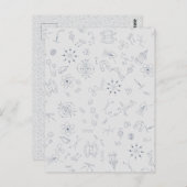Carte Postale Physics scientific symbols pattern Postcard (Devant / Derrière)