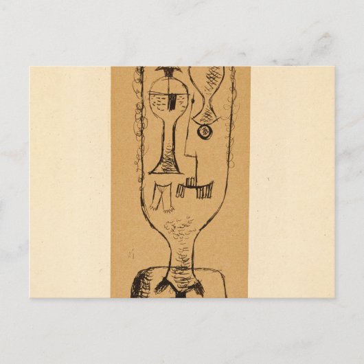 Carte Postale Physiognomique Riddle, 1921 par Paul Klee (Devant)