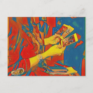 Carte Postale Physique artistique Lecture de Tarot