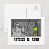Carte Postale Physique est Phun (Fun) (Schrödinger's Cat Thought (Devant / Derrière)