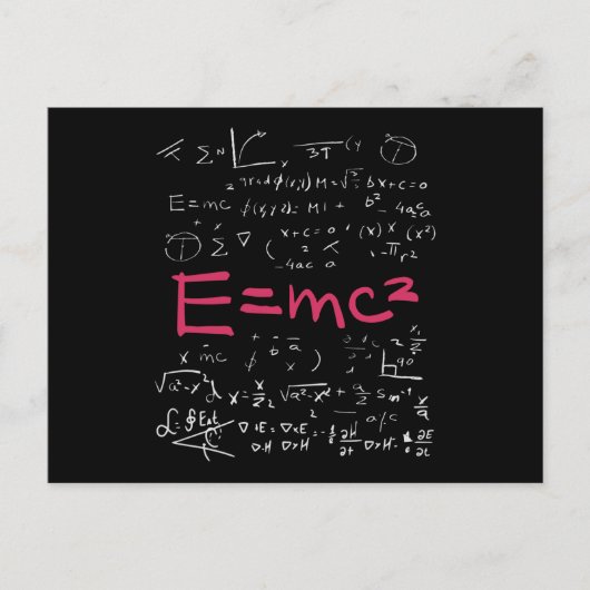 Carte Postale Physique et formules mathématiques EMC2 (Devant)
