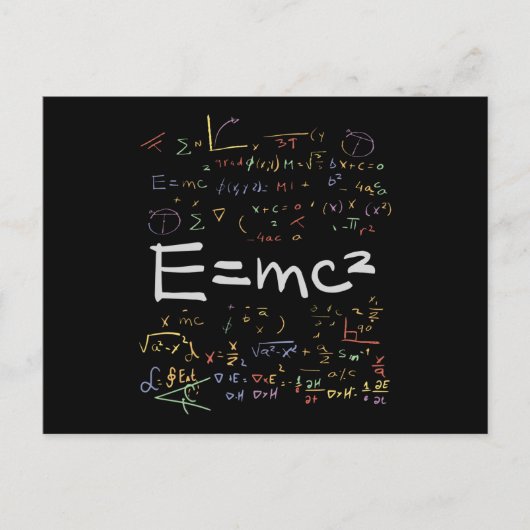Carte Postale Physique et formules mathématiques EMC2 (Devant)
