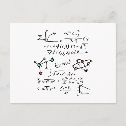 Carte Postale Physique Math Formule Enseignant Molécules étudian (Devant)