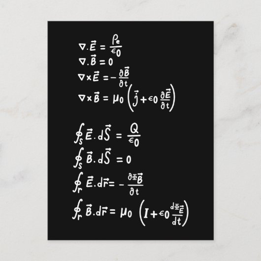 Carte Postale Physique Math Formule Étudiants Enseignant Invitat (Devant)