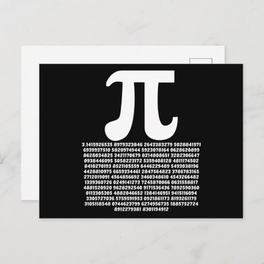 Carte Postale Pi 3.14 Nombre Irrationnel Math Cadeau Mathématiqu (Devant / Derrière)