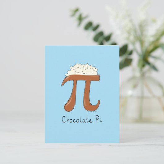 Carte postale Pi Cute Math Pi Jour Chocolat (Debout devant)