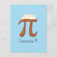Carte postale Pi Cute Math Pi Jour Chocolat