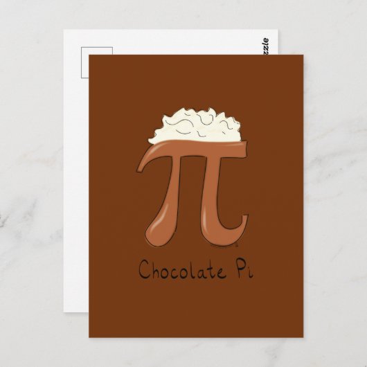 Carte postale Pi Cute Math Pi Jour Chocolat (Devant / Derrière)