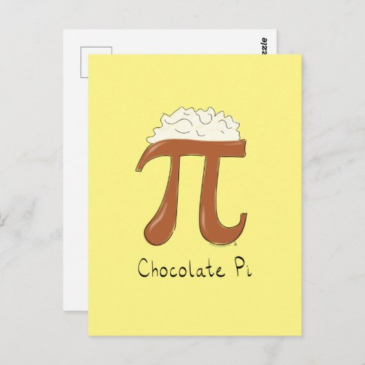 Carte postale Pi Cute Math Pi Jour Chocolat (Devant / Derrière)
