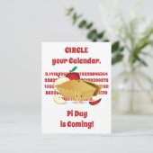 Carte Postale Pi Day Apple Pie Cartoon Chiffres rouges (Debout devant)