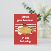 Carte Postale Pi Day Apple Pie Cartoon Numéro de caractère (Debout devant)