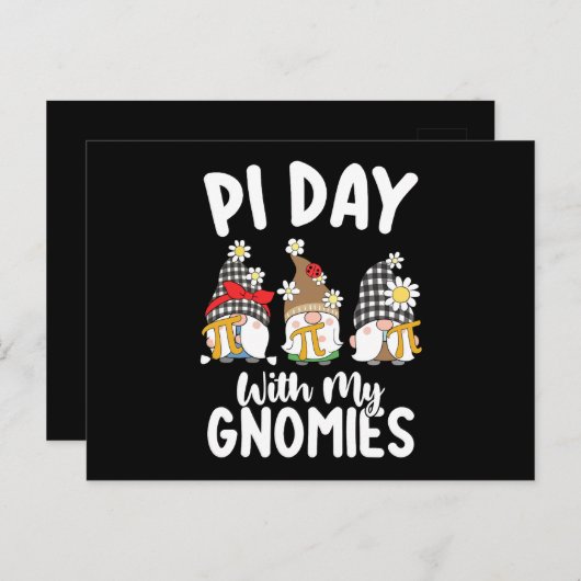 Carte Postale Pi Day Avec Mes Gnomes Drôle Mathématiques Mathéma (Devant / Derrière)