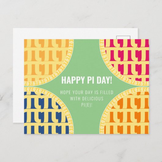 Carte Postale Pi Day "Happy Pi Day" Délicieux Pi (Devant / Derrière)