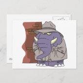 Carte Postale PI espion privé sournois éléphant (Devant / Derrière)