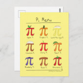 Carte postale Pi Menu Cute Math Pi Day (Devant / Derrière)